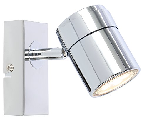 UKEW Modern Indoor GU10 Single wall/ceiling Adjustable spotlight head Chrome Black Satin White (Chrome)