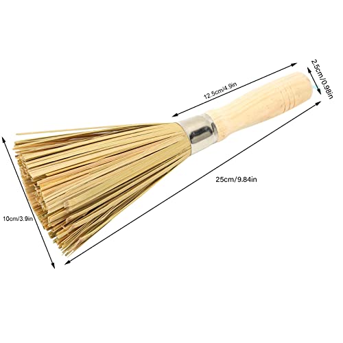 Image of Topyond Bamboo Pot Brush, Portable Bamboo Wok Brush with Handle Grill Scrubbing Cleaning Pan Scraper Tool for Kitchen Dish Bottle Bowl Pot