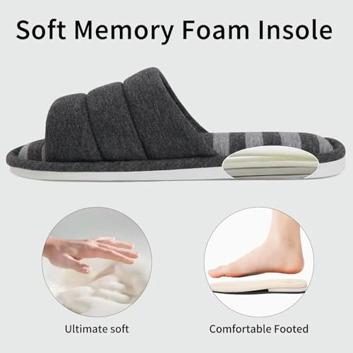 Indoor Soft Slippers For Women Men Open Toe House Slippers Bedroom Slides Breathable Memory Foam Flat Shoes3
