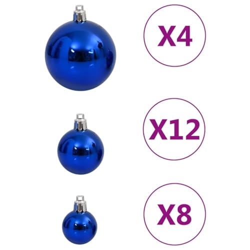 Boules de Noël 111 pièces bleu polystyrène légères pour décorer sans casser