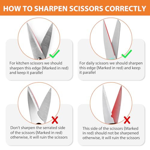 longzon Knife Sharpener 5-in-1 Manual Sharpening Tool with Cut-Resistant Glove, for Kitchen Knives, Serrated Knives, Scissors, and Pocket Knives – Safe and Easy to Use