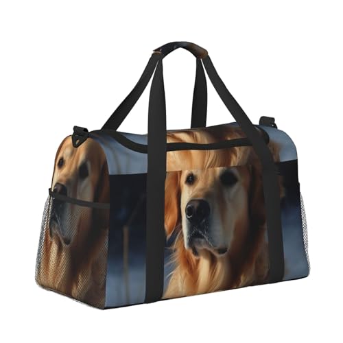 Golden Retriever Travel Duffel Bag Lightweight Waterproof Carry On Tote Bag Foldable Weekender Overnight Bags Sport Gym Bag For Women Men3
