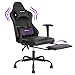 Gaming Stuhl mit Fußstützen Gaming Stuhl Ergonomisch Massage Computerstuhl Einstellbarer Neigungswinkel Höhenverstellbar PC Stuhl Gaming Chair Gaming Stuhl 150 kg belastbarkeit, Schwarz