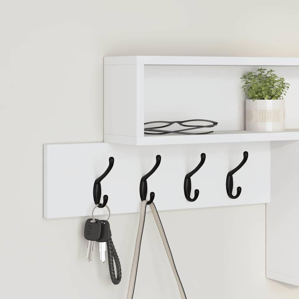 Appendiabiti da parete con ripiano, 100 x 12 x 43,5 cm, bianco