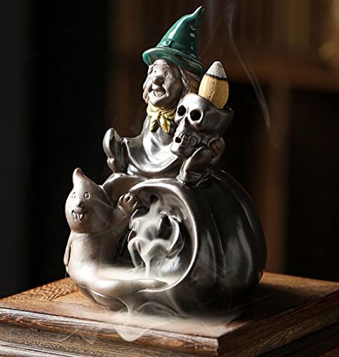 Porte-encens sorcière noire, idée cadeau déco pour maison et bureau
