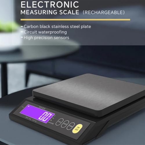 Báscula digital recargable 10kg 1g negra miniatura 6