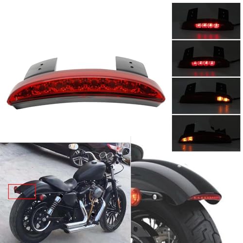 Feu arrière de freinage pour Sportster, Dyna et Iron 883 XL8 rouge - 5