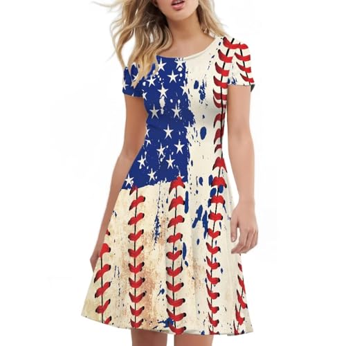 Image of AFPANQZ Womens Casual Summer Lightweight Vintage Dress Short Sleeve Midi Dress Knee-Long Luxury Formal Dress