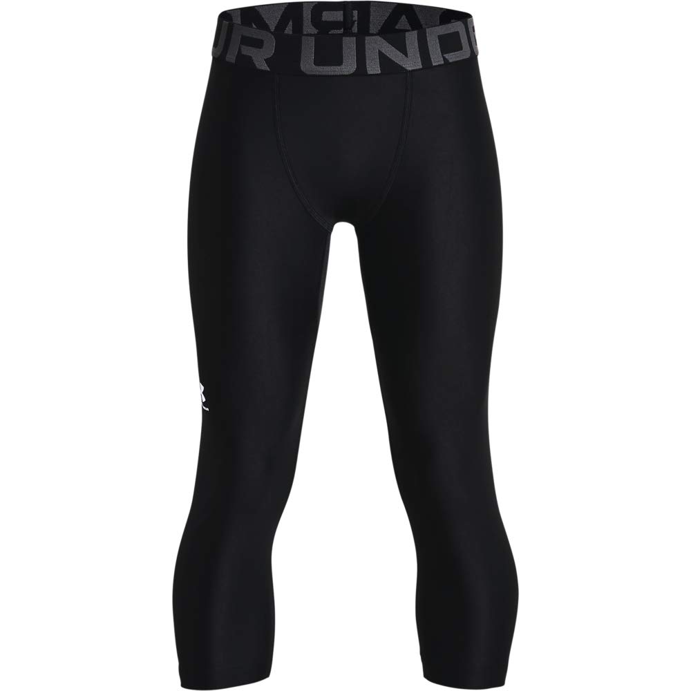 Under Armour Boys' HeatGear Armour ¾ Leggings, Black, YXL
