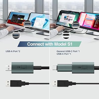 Teamgee USB Data to Video Conversion Hub, HD Video Transfer Cable for Laptops with One Or No HDMI Port, Supports M1/M2/M3 MacBook Air/Pro and Windows-Based Devices, Driver Installation Required