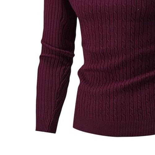 Men's Twisted Knitted Pullover Long Sleeve Turtleneck Sweater Cable Knitted Casual Sweaters for Men3