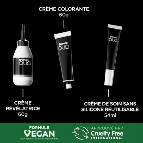 Garnier - Olia - Coloration Permanente - Sans Ammoniaque - 60% d'Huiles Naturelles de Fleurs - Préserve la Qualité des Cheveux - Cheveux Doux et Brillants - Acajou Blush (5.52) - 120g