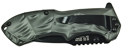 Smith & Wesson Black Ops SWBLOP3S 7.7in S.S. Assisted Opening Knife with 3.4in Serrated Drop Point Blade and Aluminum Handle for Tactical, Survival and EDC - Image 5