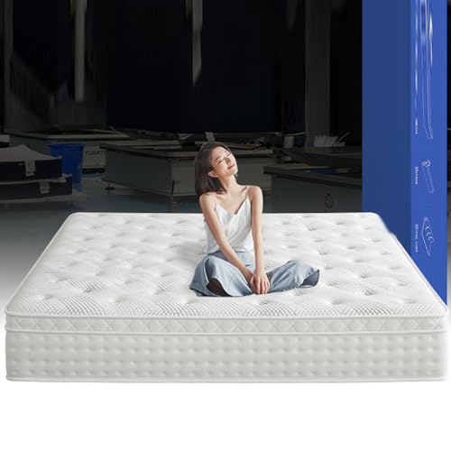 Futonmatratzen, Memory Foam-Hybridmatratze, Queen-Size-Größe, Plüschkomfort, kostenlose Taschenfederkernmatratze in Einer Box, Kantenunterstützung 24 cm, 135 x 190 cm – Bild 3