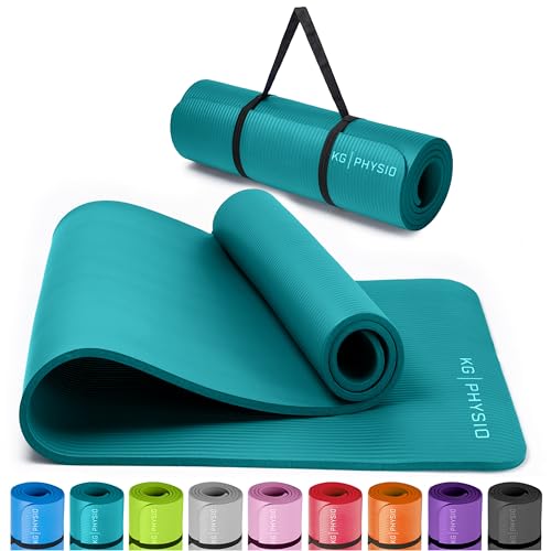 KG PHYSIO Yogamatte Rutschfest & Gepolstert - Yoga Matte mit Tragegurt, Fitnessmatte, Sportmatte Dicke 8mm, Gymnastikmatte, Gym Matte, Pilates Matte, Fitness Matte, 183x60cm KG PHYSIO Yogamatte Rutschfest & Gepolstert - Yoga Matte mit Tragegurt, Fitnessmatte, Sportmatte Dicke 8mm, Gymnastikmatte, Gym Matte, Pilates Matte, Fitness Matte, 183x60cm
