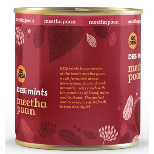 Go Desi Meetha Paan Mouth fresheners, Desi Mints, Refreshing Mouthfreshener, Mukhwas (2 x 90g)