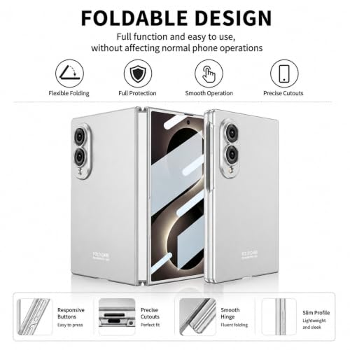 Image of TechTrendz Hard PC Ultra Slim Matte Case for Samsung Galaxy Z Fold 8,Shockproof Anti Scratch Protective Cover with Wireless Charging Compatible with Z Fold 8 5G (Silver)