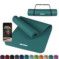 ALPIDEX Yogamatte 183 x 60 x 0.8 cm Phthalatfreie Fitness Matte E-Book Tragegurt rutschfest Gymnastik Turnen Pilates Sport Physio HIIT Yoga Trainingsmatte Isomatte Hautfreundlich, Petrol