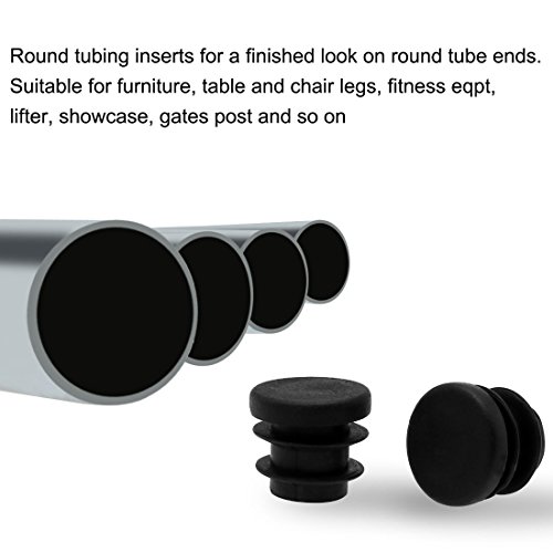 Image of uxcell 5 /8 inch 16mm OD Plastic Round Tube Ribbed Inserts End Cover Caps 34pcs, 0.51 inch-0.6 inch Inner Dia, Floor Furniture Chair Desk Protector