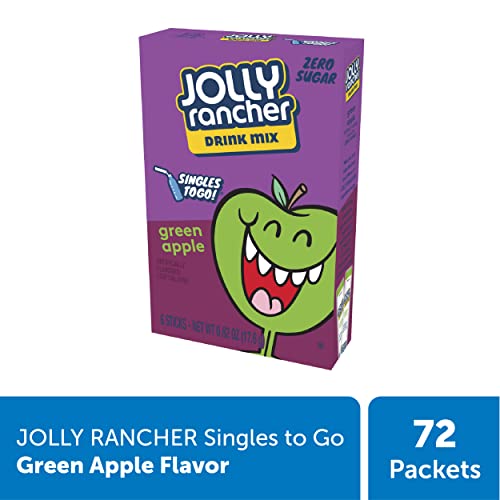 SINGLES TO GO! Jolly Rancher Green Apple, 6 Boxes with 6 Packets each, 36 total servings
