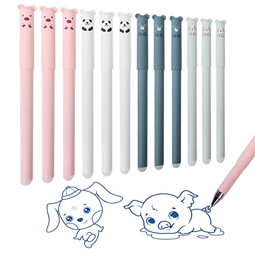 EDATOFLY Boligrafos Borrables, 0,35mm Bolis Borrables, 12 Piezas Plumas Borrables para Niños, Estudiantes, Oficina Cover