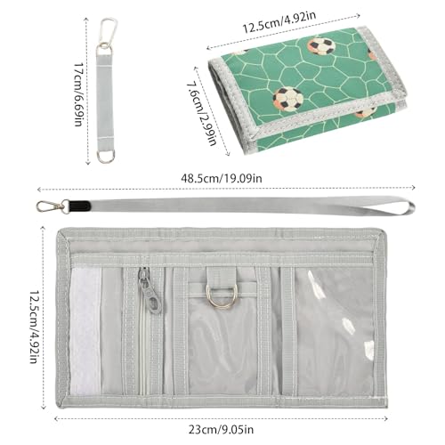ALAZA Kids Wallets for Boys Girls Toddler Trifold Wallet Children Small Football Net with Zipper Coin Pocket3