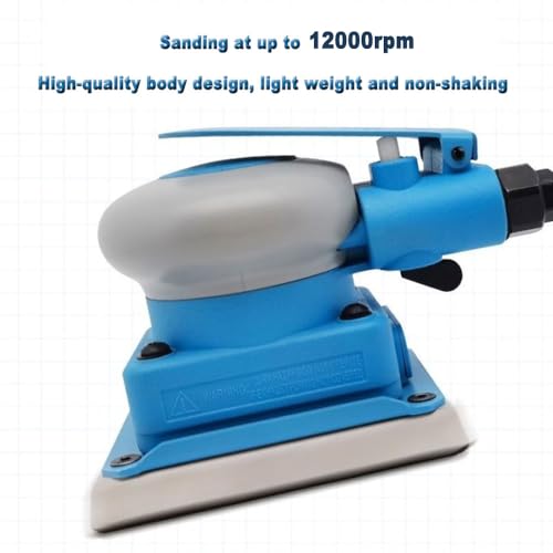 Lijadora neumática, máquina pulidora de papel de lija de 75 x 100, 12000 RPM, entrada de aire de 1/4 pulgadas, consumo de aire de 0.43 l/min para moler, pulir, encerar, sellar