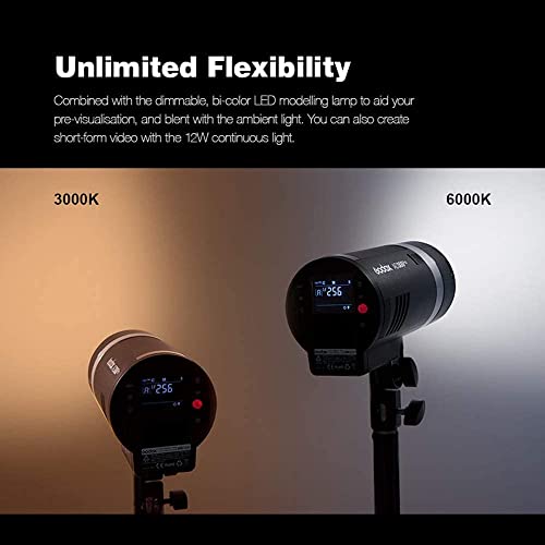 Godox Flash Strobe Ad300 Pro Ad300Pro Outdoor Studio Monolight 300W Photographic Lighting For Canon Sony Nikon Fuji Olympus Panasonic Camera 2.4G Ttl 1/8000 Hss Flash, 0.01-1.5S Recycle Time #TOP2