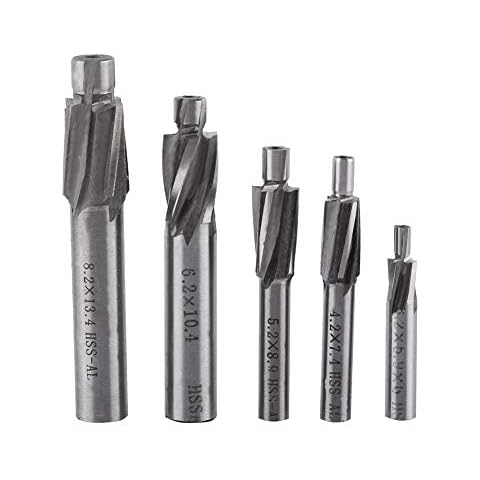 Yanmis 5Pcs HSS-AL Countersink End Mill Cutters Cover