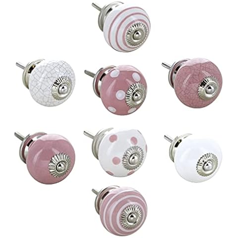 G Decor Light Pink Ceramic Door Knobs Set Cover