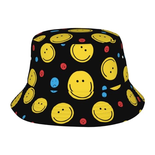Smiley Face Bucket Hat for Women Men Spring Summer Beach Travel Hiking Fisherman Hats