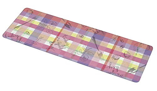 Belca 鍋敷きにもなる 耐熱 強化ガラス製 マルチプレート ランチョンマット 幅15×奥行45×厚さ0.75cm チェック KTP-PC1545