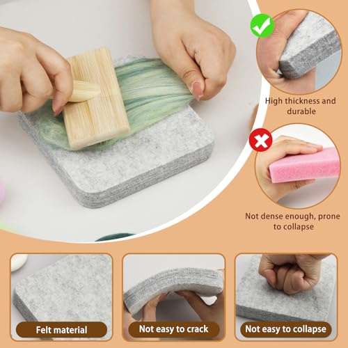 Image of SOCNITC Needle Felting Tools Kit with 6 inchx6 inch Felting Mat and Wool Brush