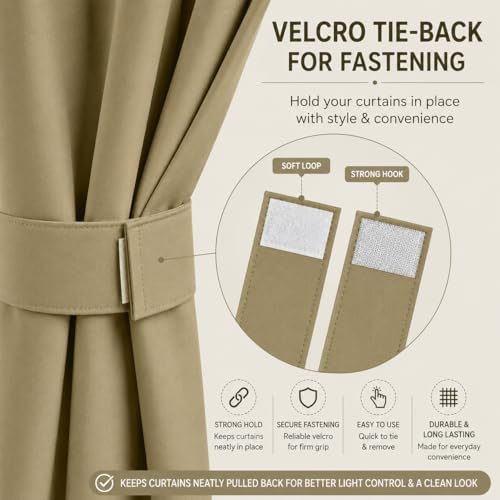 Image of THE LINEN COMPANY Noise Reduction Blackout Curtain 7 Feet, Premium Eyelet Window Curtain, Thermal Insulated Curtain for Bedroom, Door & Living Room, Beige