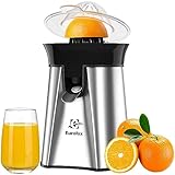 Eurolux Electric Orange Juicer, Sleek Effortless Citrus Juice Squeezer for Lemon, Lime, Grapefruit | Powerful Motor With 2 Cones for all Size Fruits Easy to Clean, Removable Dishwasher-Safe Parts