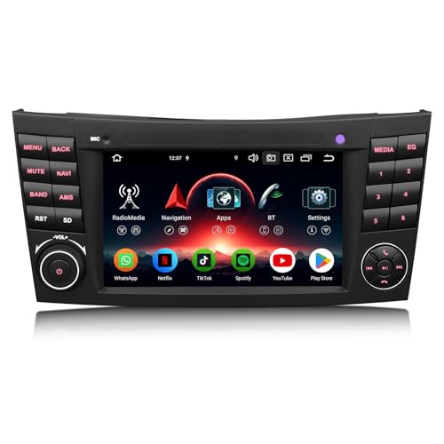 Erisin 8-Kern 4GB RAM 64GB ROM 7 Zoll 2 Din Android 14 Autoradio Bluetooth für Mercedes Benz E Klasse W211 CLS Klasse W219 Unterstützt GPS Navigation CarPlay Android Auto WiFi DSP DAB+ OBD2 USB RDS Erisin 8-Kern 4GB RAM 64GB ROM 7 Zoll 2 Din Android 14 Autoradio Bluetooth für Mercedes Benz E Klasse W211 CLS Klasse W219 Unterstützt GPS Navigation CarPlay Android Auto WiFi DSP DAB+ OBD2 USB RDS