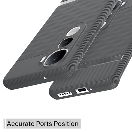 Image of Pikkme Back Cover for Vivo Y400 Pro 5G Camera Protection 3D Hexa Cube Design Silicone Protective Bumper Case (Grey)