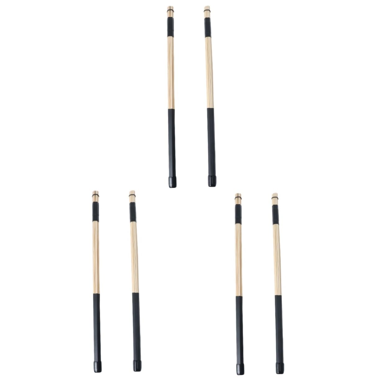 NOLITOY 竹製ドラムブラシ 40.00Cm 2本セット ブラック 軽量ジャズフォーク用パーカッションスティック
