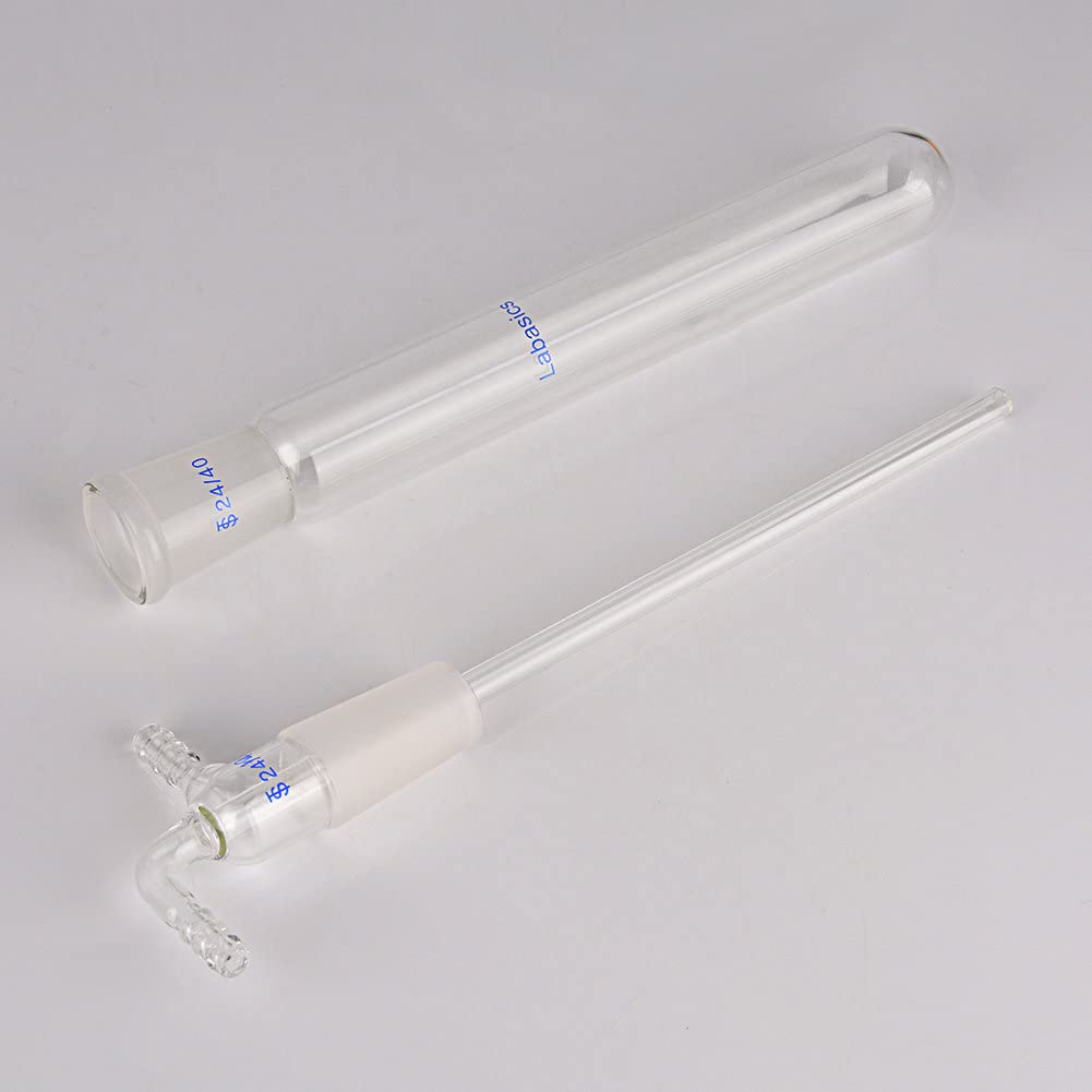 Labasics Glass Vakuum-Kühlfalle Trap mit 10 mm verzahntem Schlauch, 200 mm Länge unterhalb der 24/40 Verbindung