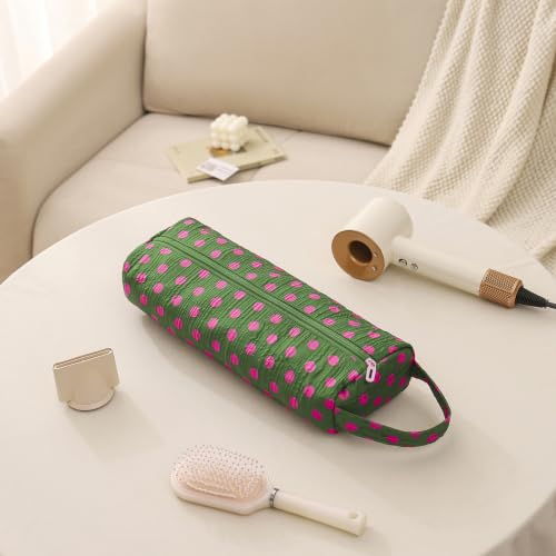 Image of RSRSLEII Polka Dot Hair Tools Travel Bag,Hair Styling Accessories Storage Case for Shark FlexStyle,Dyson Airwrap Hair Dryer,Curling Iron,Straightener,Revlon Hair Tools,Portable&Foldable(23Green)