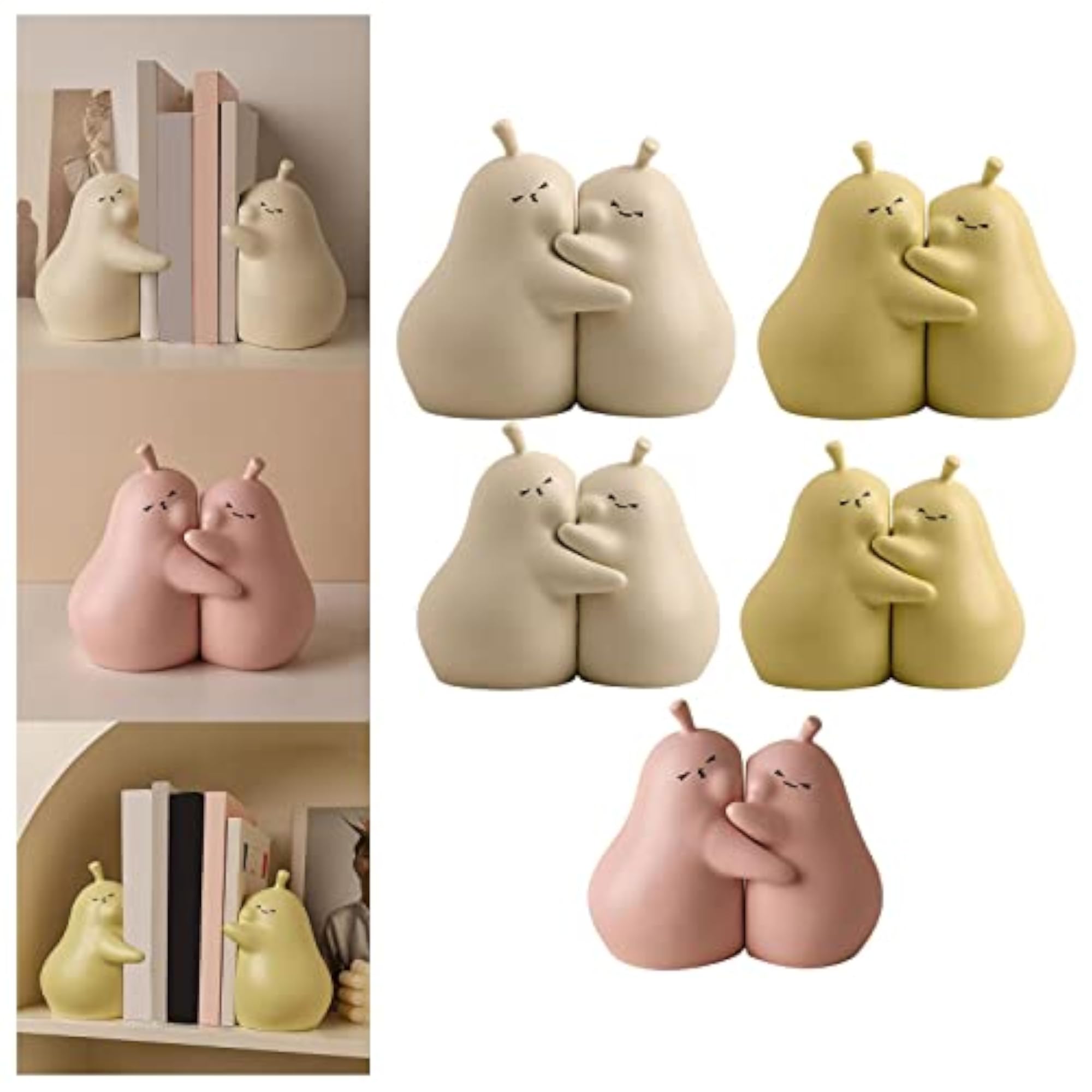 Hugging Pear Book Stand Ceramic Bookend