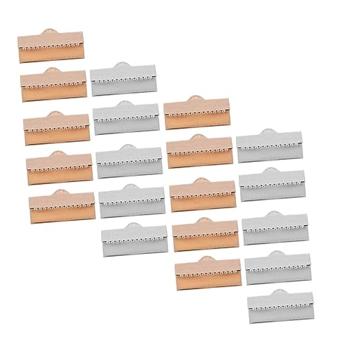 GLSTOY 50pcs Jewelry Necklace Making Ribbon Buckle Flat Wire Buckles Rib End Clips for DIY Accessories
