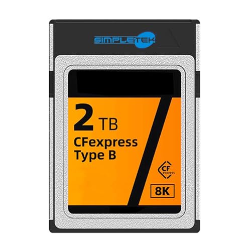 SIMPLETEK Tarjeta de memoria CFexpress tipo B de 2 TB (2000GB) 8K | NAND MLC 3D 50 pines | para cámaras y videocámaras