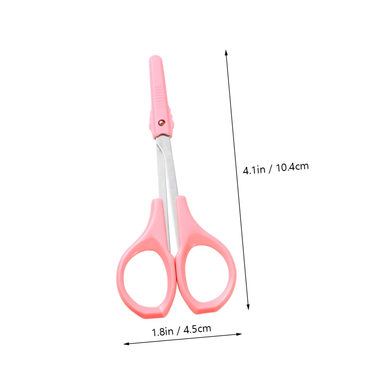 Ipetboom 3pcs Stainless Steel Beauty Tools Eyelash Scissors Eyebrow Scissors Portable Multi Function for Home Salon Use Pink Curved White Straight Blue Rounded
