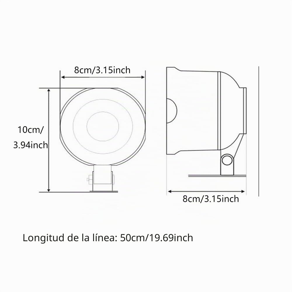 Riloer 12V 20W Cw-8110 Sirena de Alarma Antirrobo para Coche, Bocina de Seguridad Automática con Mando a Distancia, para Sistema de Cierre Centralizado Modificado Neumático Eléctrico