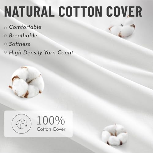 MIULEE 18x18 Pillow Inserts,Set of 4 100% Virgin Microfiber with Cotton Cover Throw Pillows for Couch Sofa and Bed - Image 6