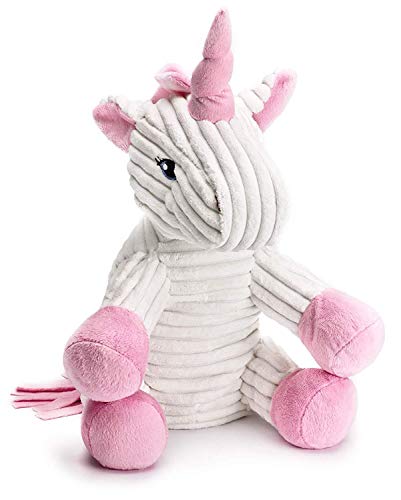 Mousehouse Gifts - Einhorn-Kuscheltier - Cord - Weiß & Rosa - 25 cm (10)
