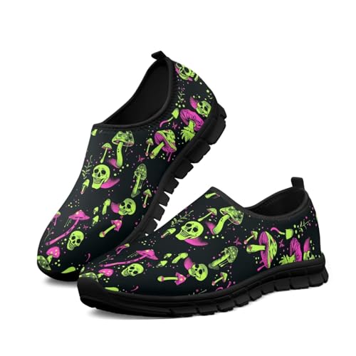 Slip on Loafers for Women Hands Free Shoes Anti-Skid Running Sneakers No Laces Breathable Shoes with Black Sole