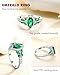 DAYBYDAY Sterling Silver Emerald Ring May Birthstone Rings for Women Green Butterfly Ring Marquise Engagement Ring Size 7