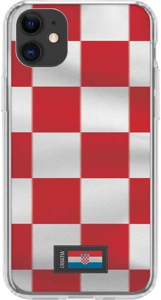 Skinit Clear Phone Case Compatible with iPhone 11 - Croatia Soccer Flag Design
